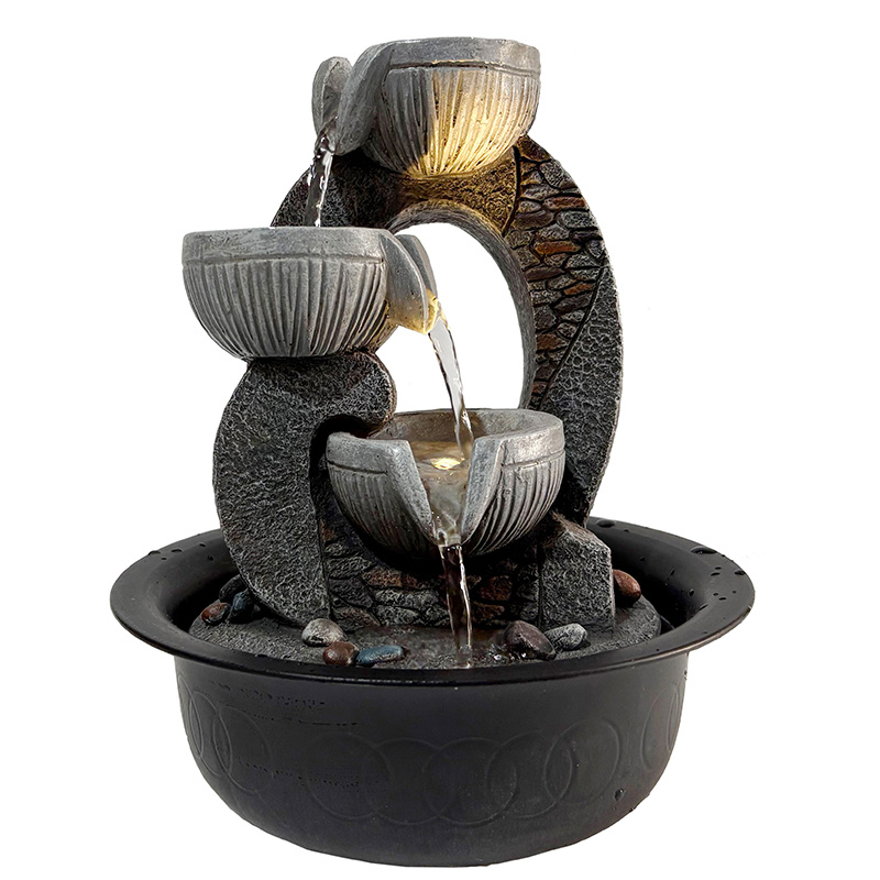 3-Tier Bowl Resin Water Fountain